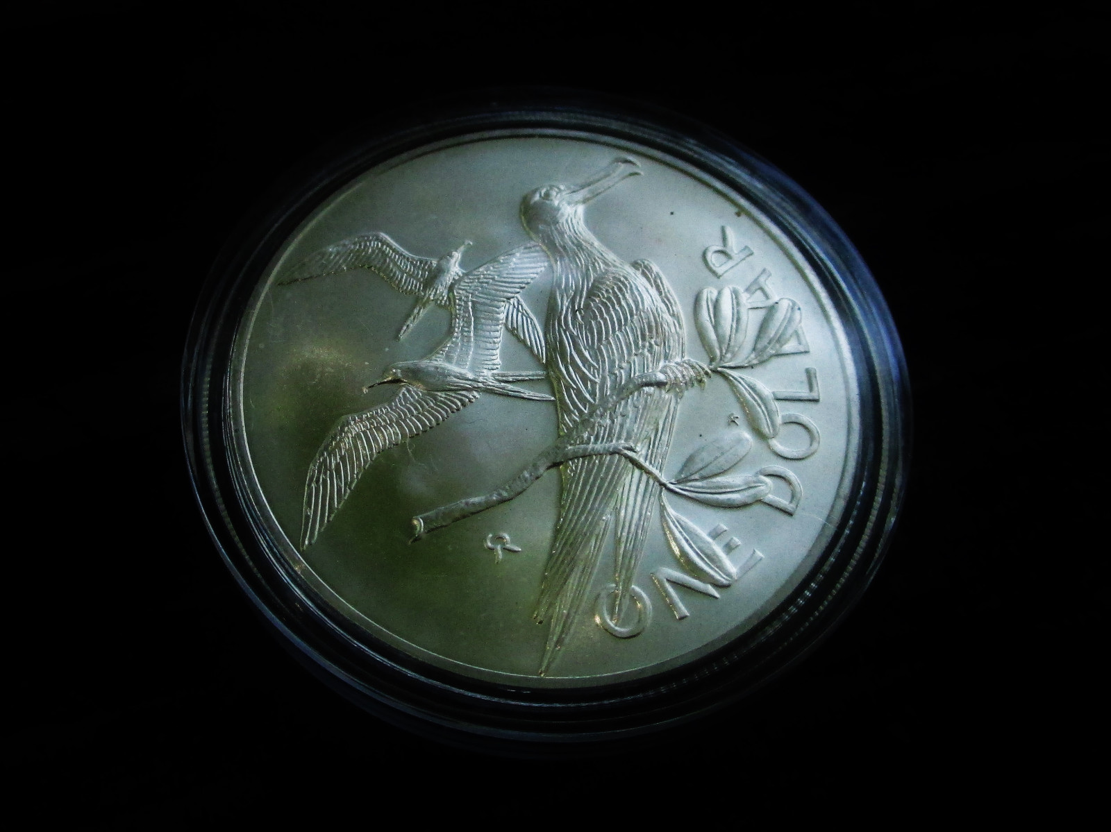 British Virgin Islands Silver: 1973 Dollar 0.925 Fine KM#6a in Airtight 170704