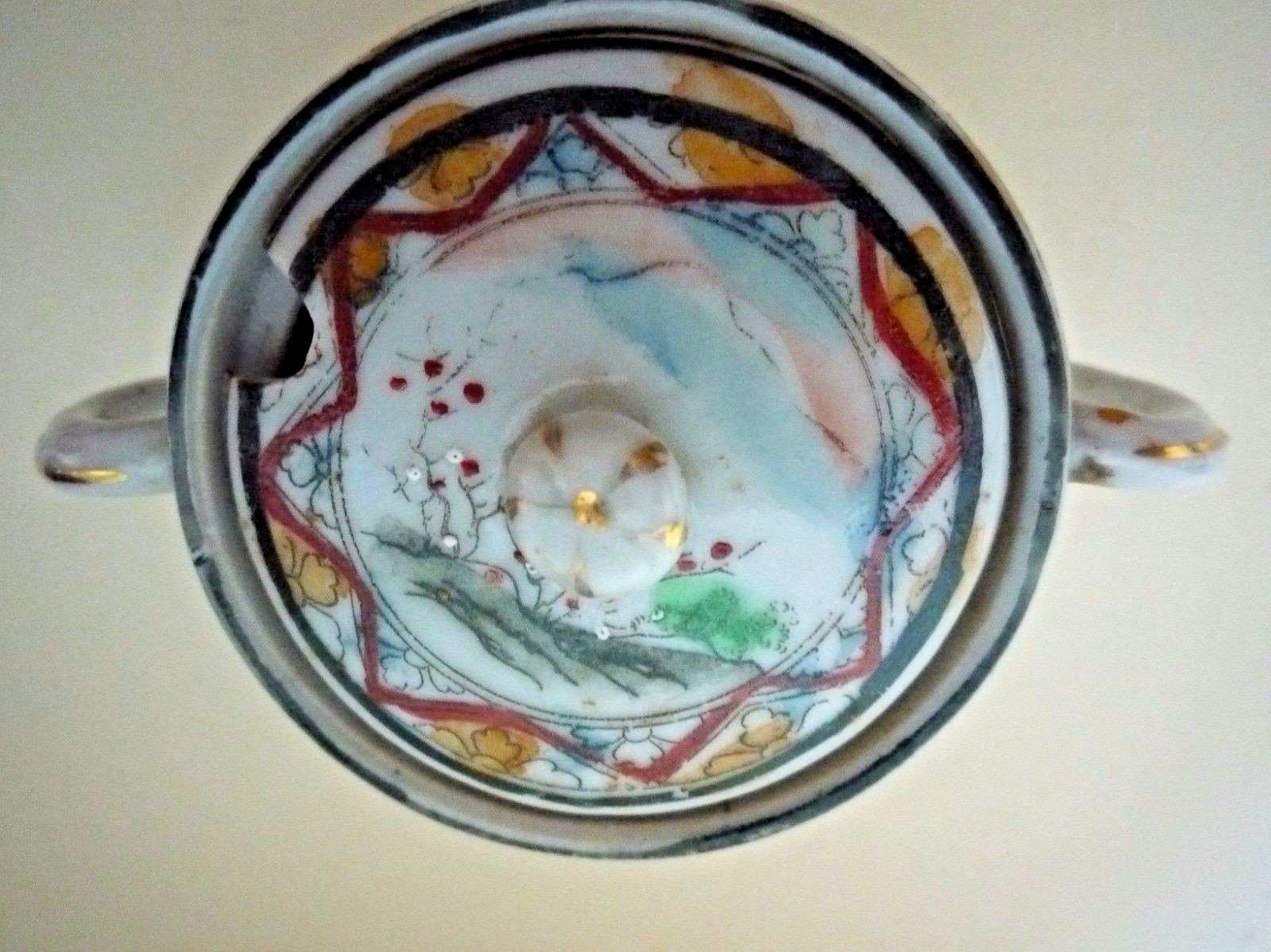 C1920 Decorated Japanese Mustard Serving Pot