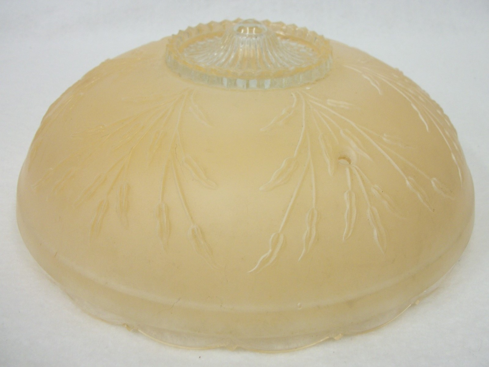 Vintage Glass Ceiling Light Cover Two Toned Frosted Floral with Draped Edge