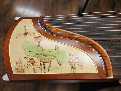 21-String Rosewood Guzheng, Chinese Zither Harp Instrument, Koto