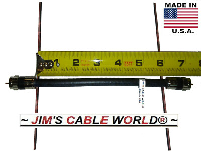 JIMS CABLE WORLD 6 Inch 1 Ft 2 Ft 3 Ft 4 Ft 5 Ft 6 Foot HD RG6 75Ω Coaxial Cable