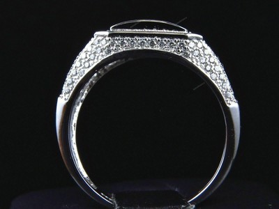 Solid 10k White Gold Engagement Wedding Ring For Men's 2.00ct Round Cut Diamond