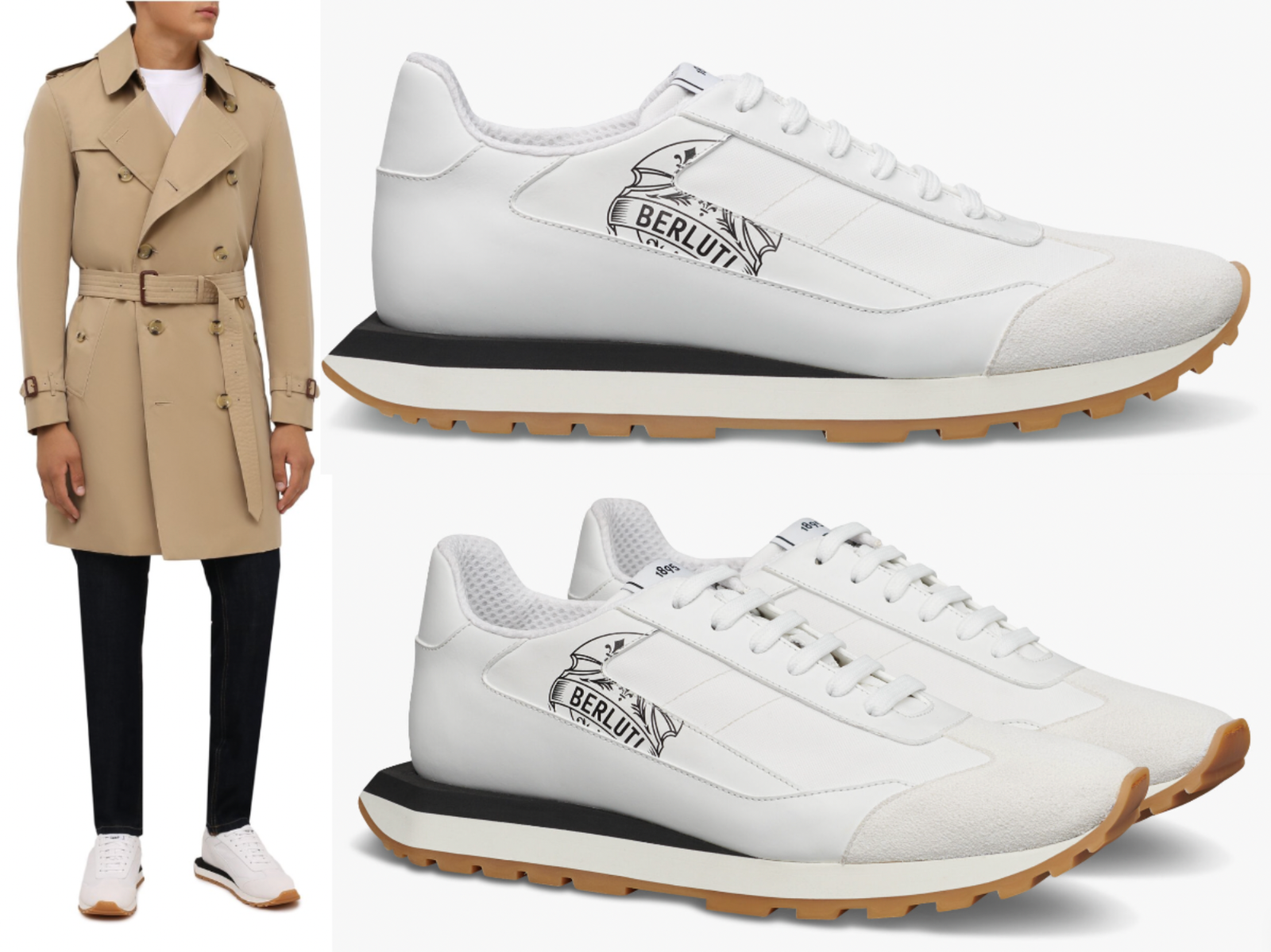 BERLUTI BERLUTI SIGNATURE GRAPHIC LEATHER SNEAKERS TRAINERS SCHUHE SHOES TURNSCHUHE 42,5