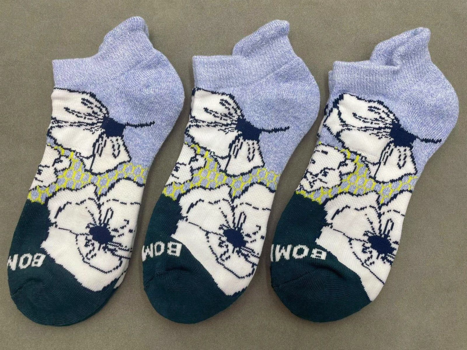 Bombas Women's 3 Pair blue Ankle Sock Size M