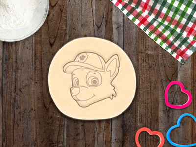 Rocky Dog Paw Patrol Cookie Cutter Head Emblem Cupcake Topper Fondant Biscuit
