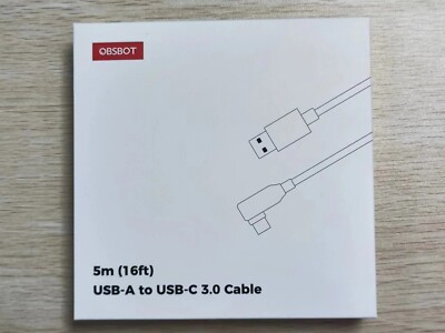 OBSBOT USB-A to USB-C 3.0 Cable 5m 16ft Black
