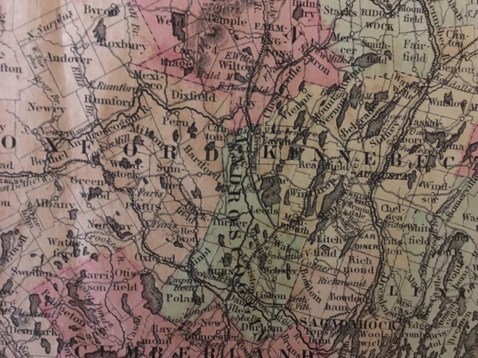 J.H. Colton’s 1859 Atlas Map of Maine