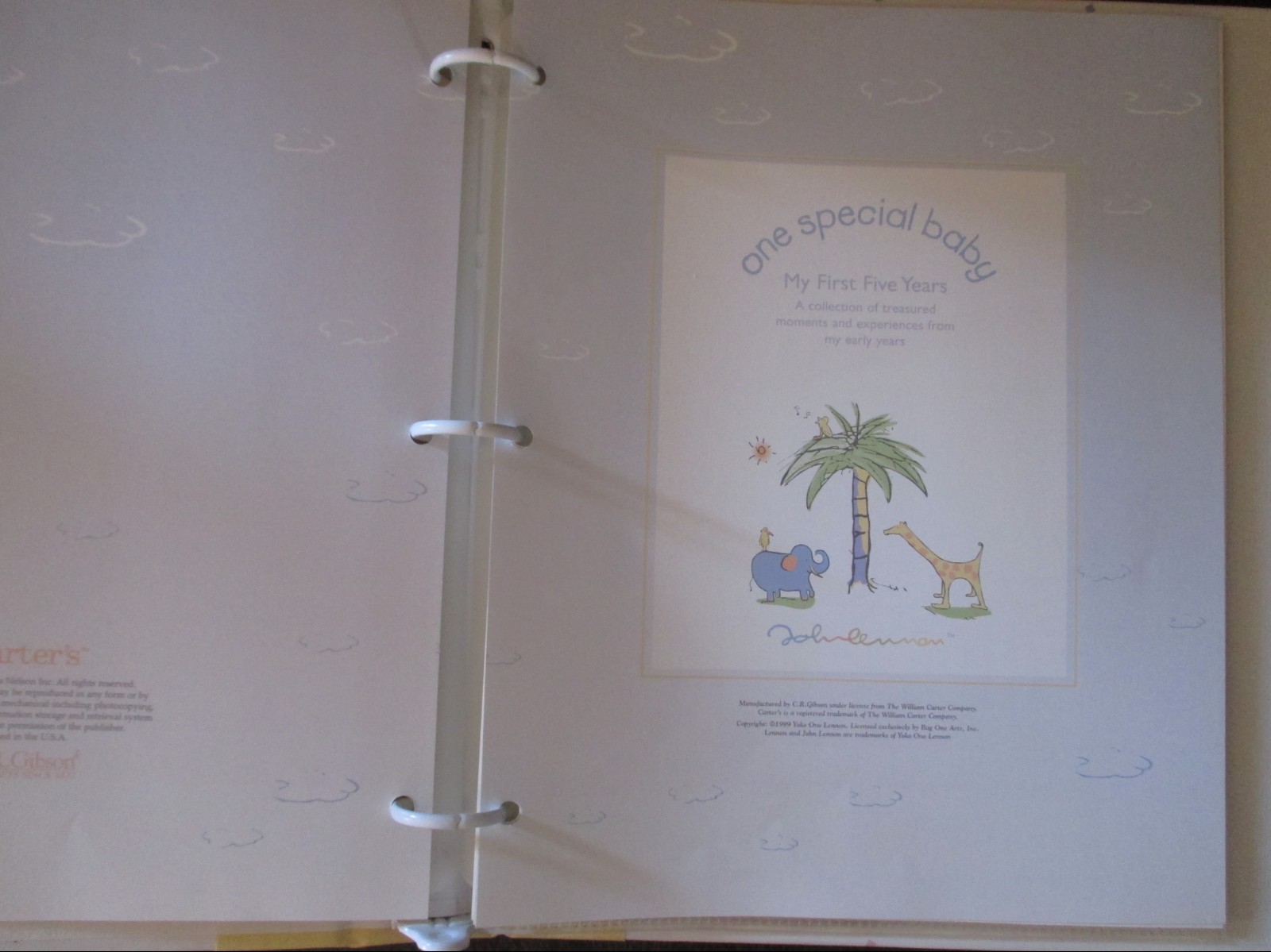 John Lennon ONE SPECIAL BABY Record Book Album NIB 3 Ring Keepsake CR Gibson