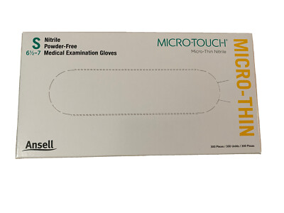 Micro-Touch Micro-Thin Nitrile Exam Gloves: Small 300/Bx. Micro-thin Blue