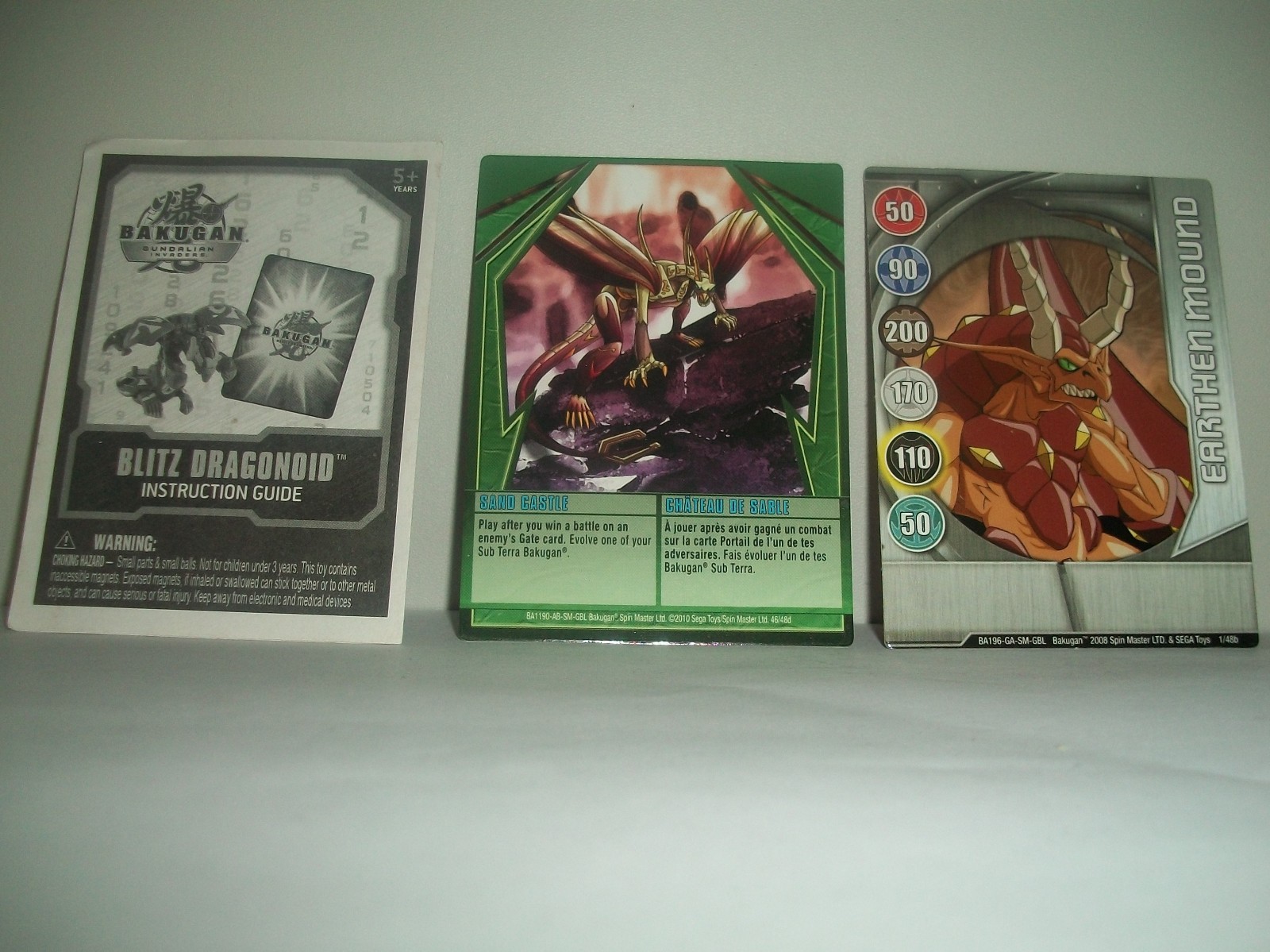 BLITZ DRAGONOID Subterra 800G/50G Gundalian Invaders Instructions & 2 Cards RARE
