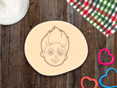 Ryder Dog Paw Patrol Cookie Cutter Head Emblem Cupcake Topper Fondant Biscuit