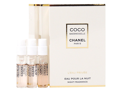 CHANEL COCO MADEMOISELLE L'EAU PRIVEE EAU POUR LA NUIT 1.5ml x 3 PERFUME  SAMPLES