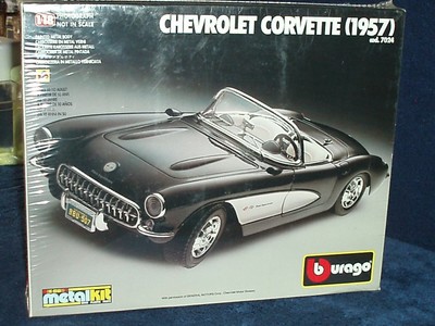 BBURAGO 1957 CHEVY CORVETTE 1/18 ASSEMBLY MODEL KIT SKILL LEVEL 2 SEALED BOX