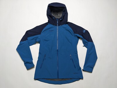 BNWT Mammut Women's Gore-tex Paclite Wenaha Jacket Blue Size XS Extra-Small