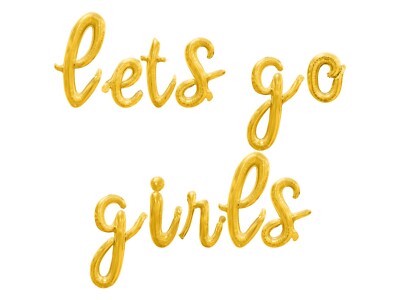 LETS GO GIRLS Cursive Letter Balloon Banner - DIY Bachelorette Party Decorations