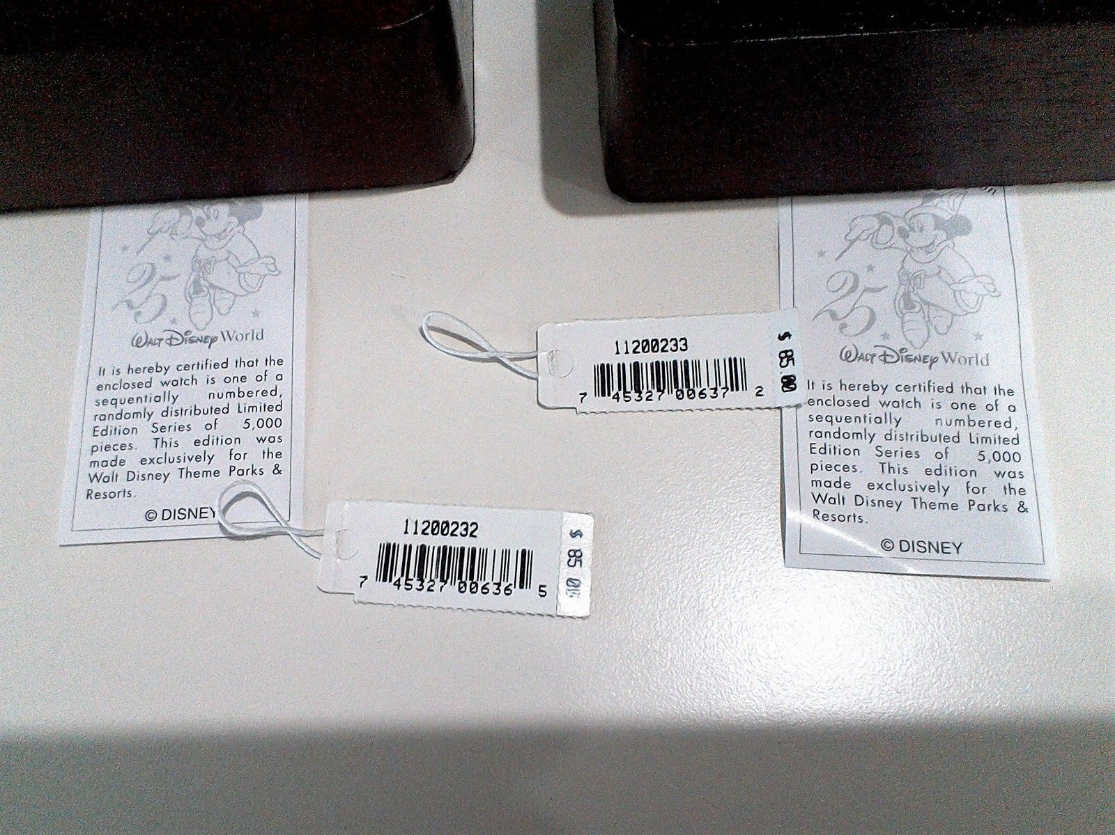 His/Hers Walt Disney World 25th Anniversary Watch Limited Ed 4382 & 4386/5000