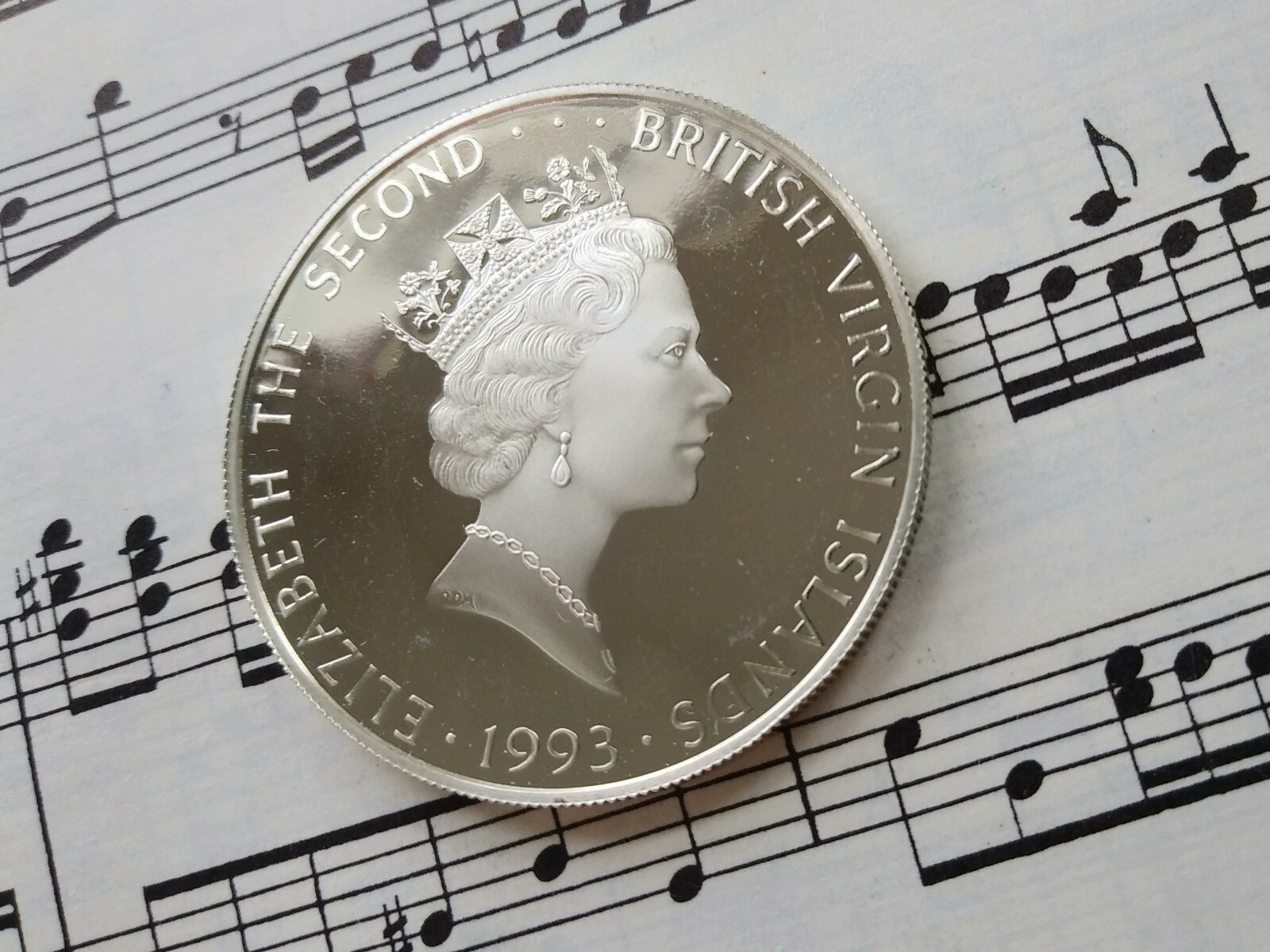 BRITISH VIRGIN ISLANDS $25 1993 KM155 Ag.925 1yr type Imperial Parrot PROOF RARE