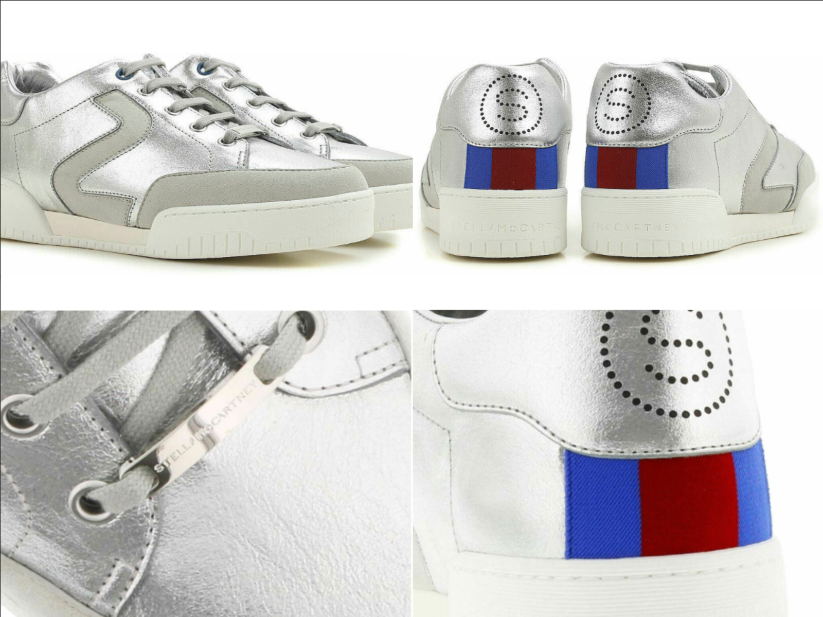 Stella McCartney メタリックシルバー スニーカー 37 Stella McCartney メタリックスニーカー