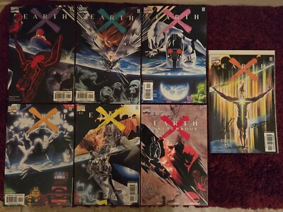 Marvel Comics Earth X Issues 8-12, Sketchbook, Signed Issue X Alex Ross, Krueger