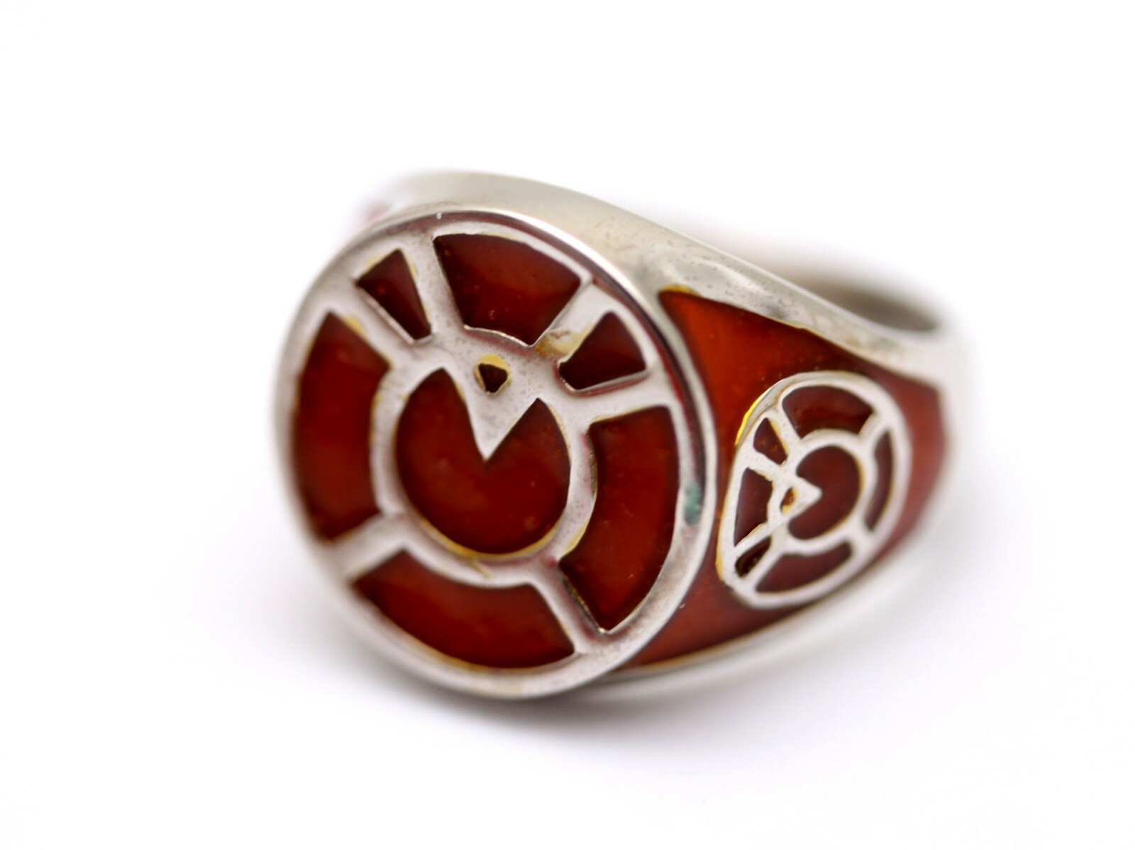 Orange Ring Silver Orange Lantern Silver Ring Orange Lanter