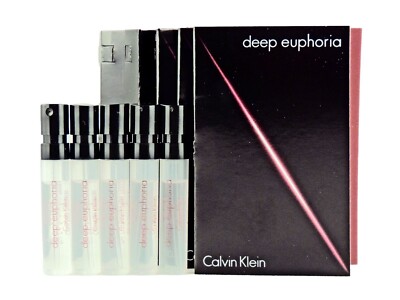 CALVIN KLEIN DEEP EUPHORIA EDP 1.2ml .04fl oz x 5 PERFUME SPRAY SAMPLE VIALS