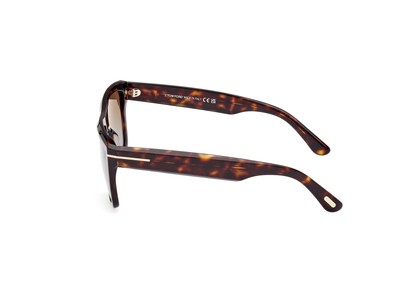 Pre-owned Tom Ford Ft1077 52f Plastic Dark Havana Gradient Brown 55 Mm Men's Sunglasses