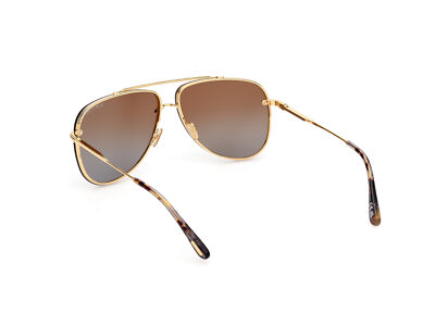 Pre-owned Tom Ford Sunglasses Ft1071 Leon 30f Gold Brown Man