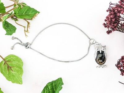 f38g Silver slider Owl Bracelet Tiger Eye Jewelry elegant fashion curiosities