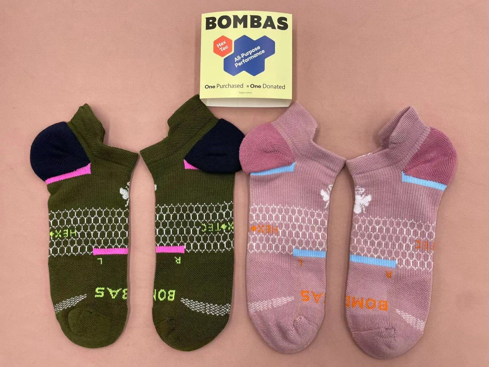 3 Pairs Bombas Women's Running Ankle Sock Size Medium 8-10.5 3 Colors
