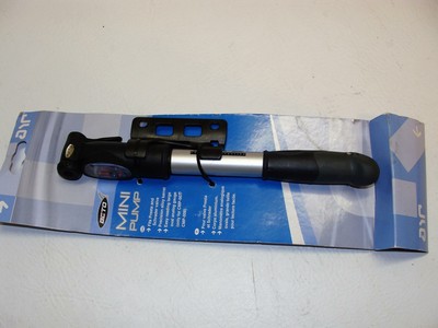 Beto One Way Alloy Mini Pump with Gauge /& Hose MTB Bike Tyre Pump Silver