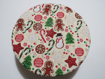 Kitchenaid Bowl Cover Reversible Christmas Cookies and Red Gingham