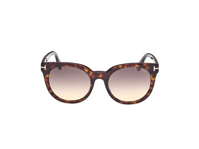 Pre-owned Tom Ford Sunglasses Ft1109 Moira 52b Havana Smoke Woman In Gray