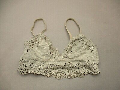 AERIE Size S Womens Gray Lace Unlined Wireless Pull On Adjustable Bralette 5J