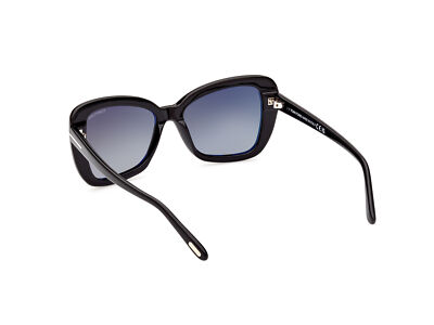 Pre-owned Tom Ford Sunglasses Ft1008 Maeve 01b Black Smoke Woman In Gray
