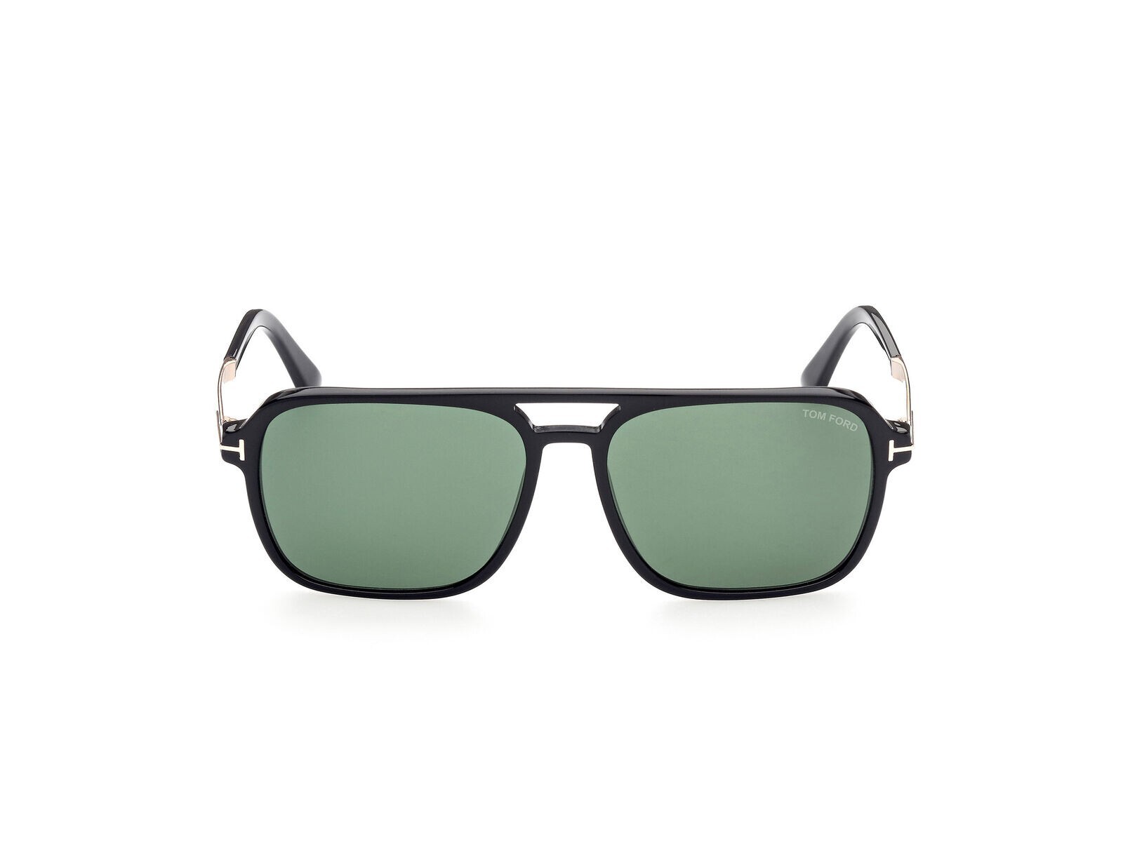Pre-owned Tom Ford Crosby Tf 0910 01n Black Green Lens Sunglasses Authentic