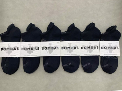6 pairs Bombas Men's Solid Honeycomb Ankle socks - Size Large 9-13 black