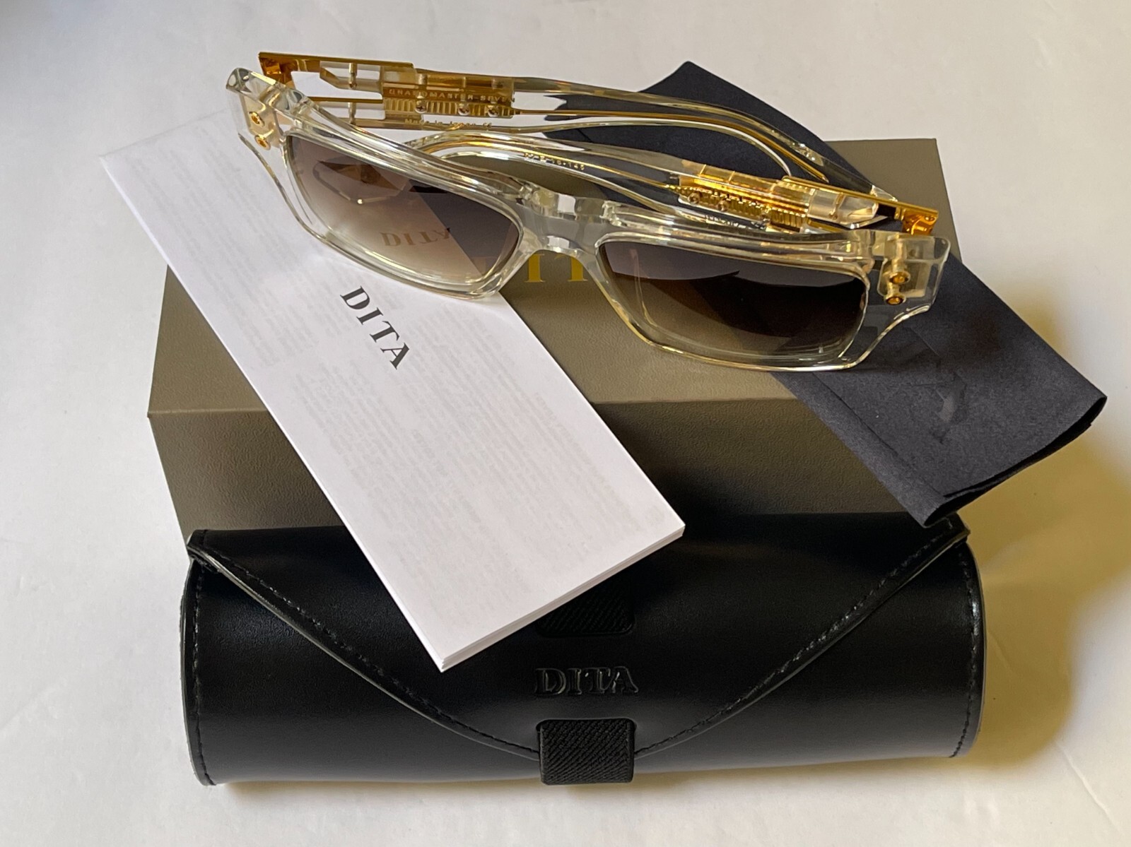 DITA GRANDMASTER-7 DTS407-A-02 CLEAR/GOLD FRAME BROWN LENS DITA GRANDMASTER-7 DTS407-A-02 CLEAR/GOLD FRAME BROWN LENS