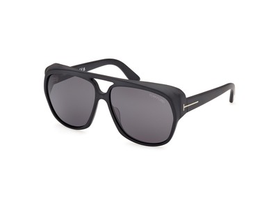 Pre-owned Tom Ford Ft1103-02a-61 Matte Black Sunglasses In Gray