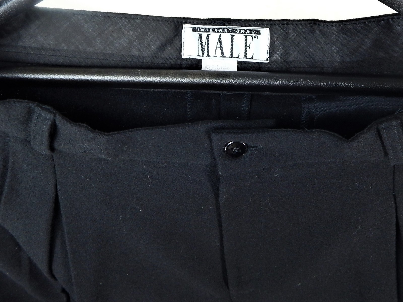 Vintage Men's International Male Pleated Dress Pants Black Never Worn Waist 32