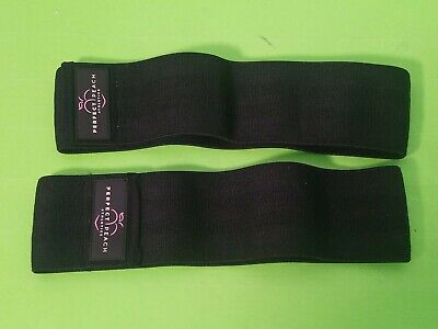 Perfect Peach Athletics Hip Band - Non Slip Fabric Resistance Bands Black (Qty 2