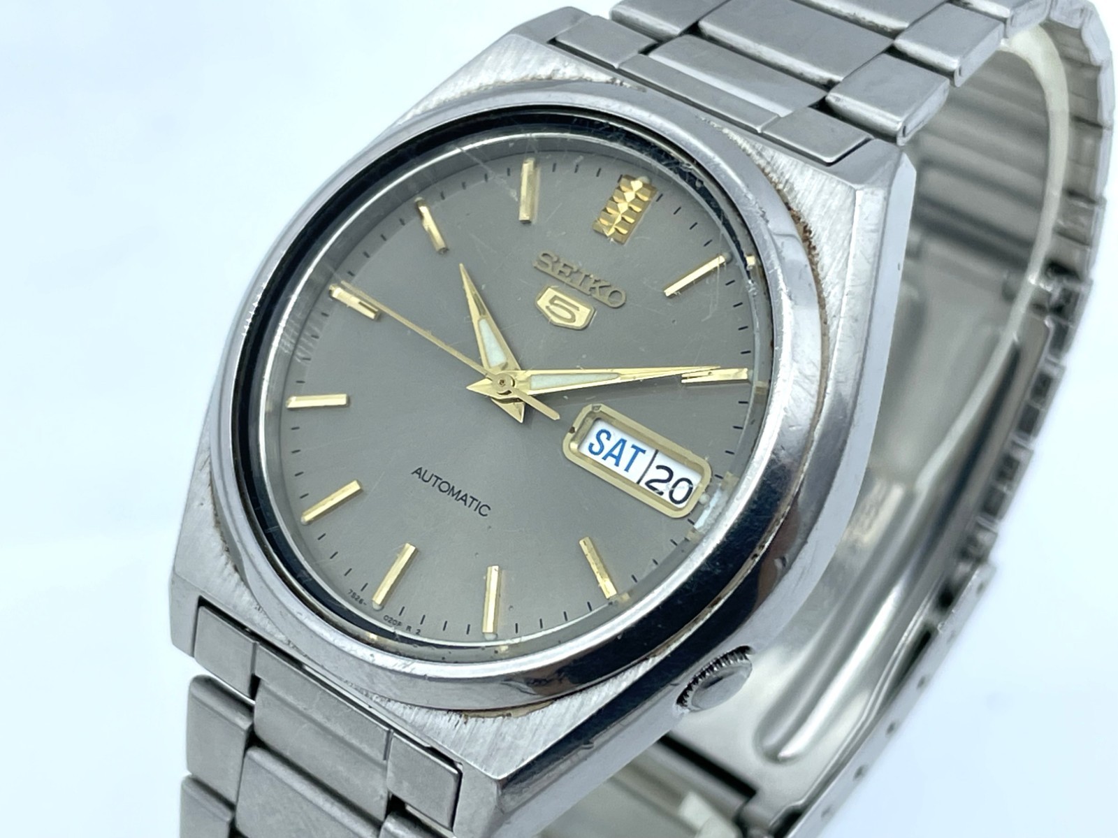 SEIKO5 自動巻き 7S26 8760 Seiko Seiko 5 7S26-8760 Stainless Steel Day Date Silver