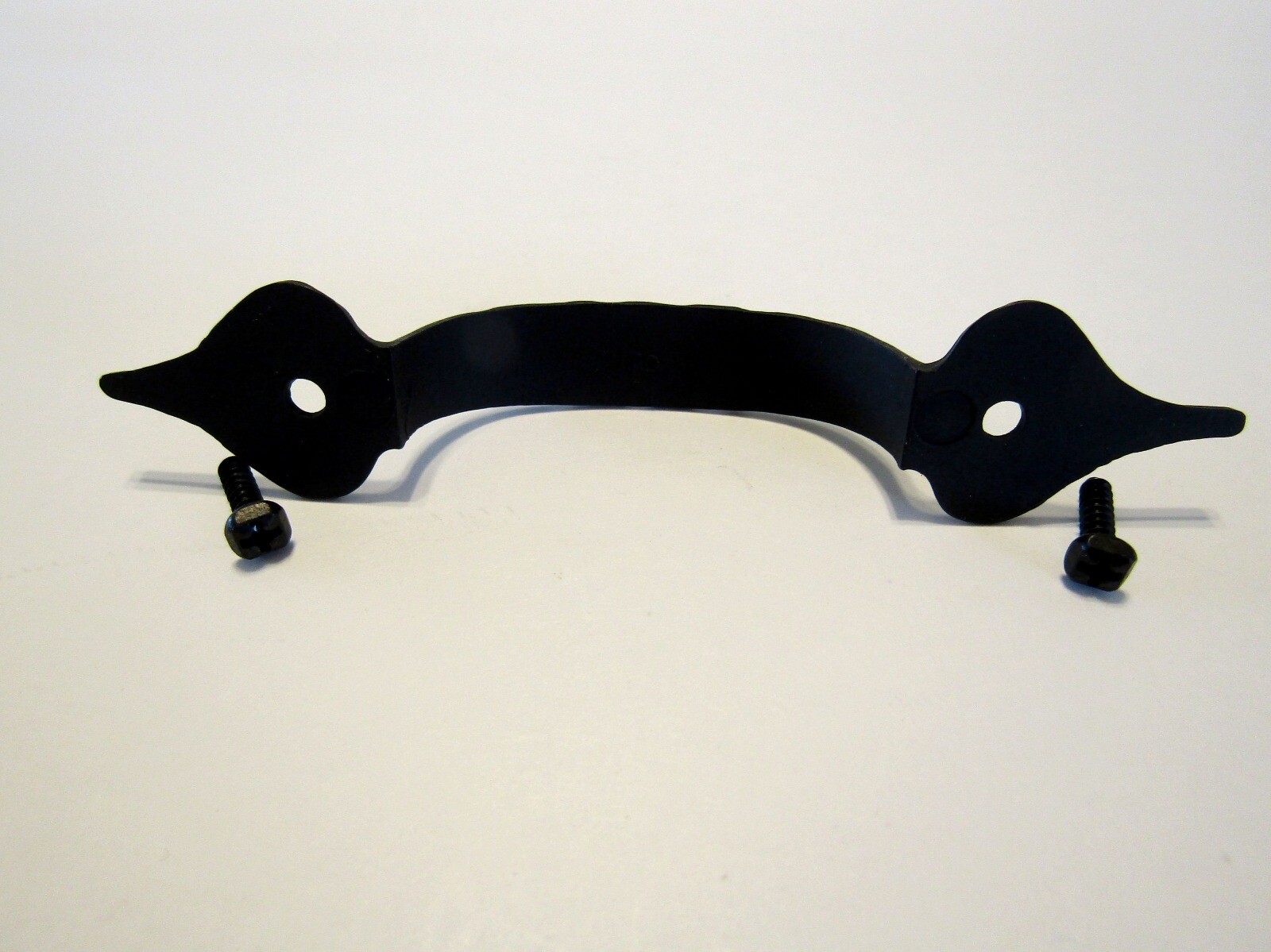 Vintage NOS Hammered Flat BLACK Steel Drawer Pull or Cabinet Door Handle