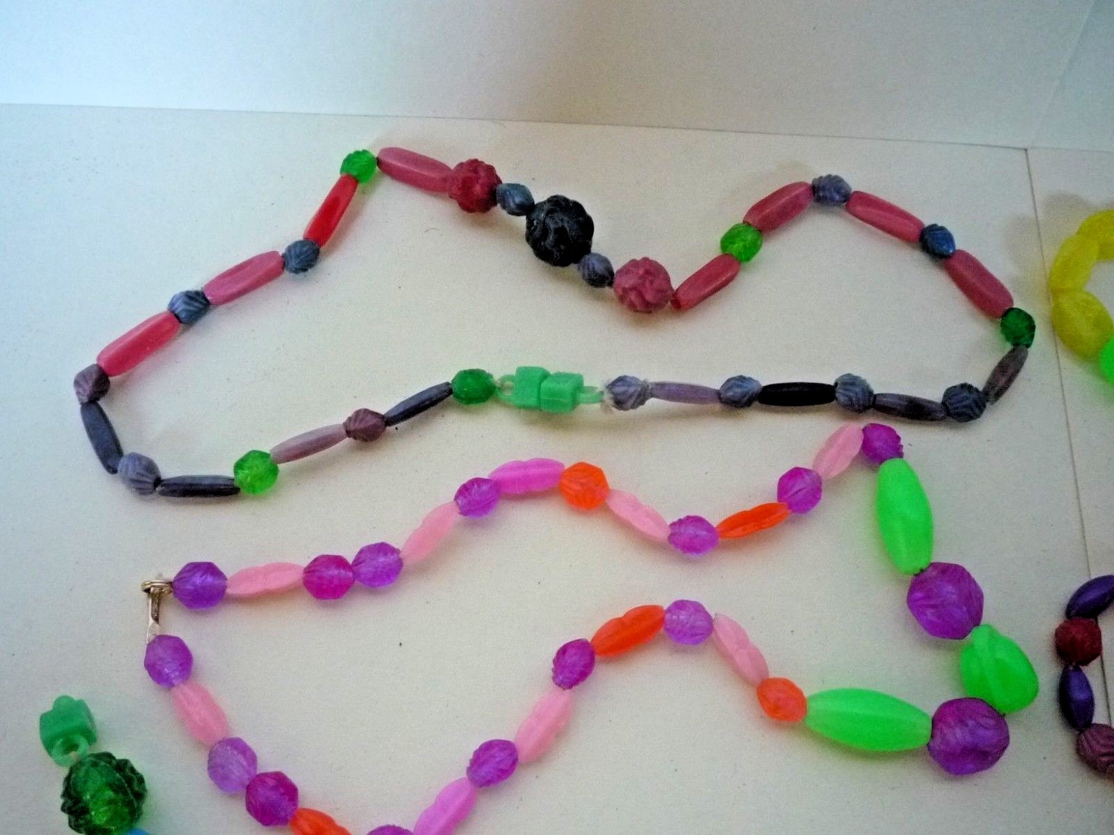5 Strings, 15” to 17” of Colorful Plastic Beads