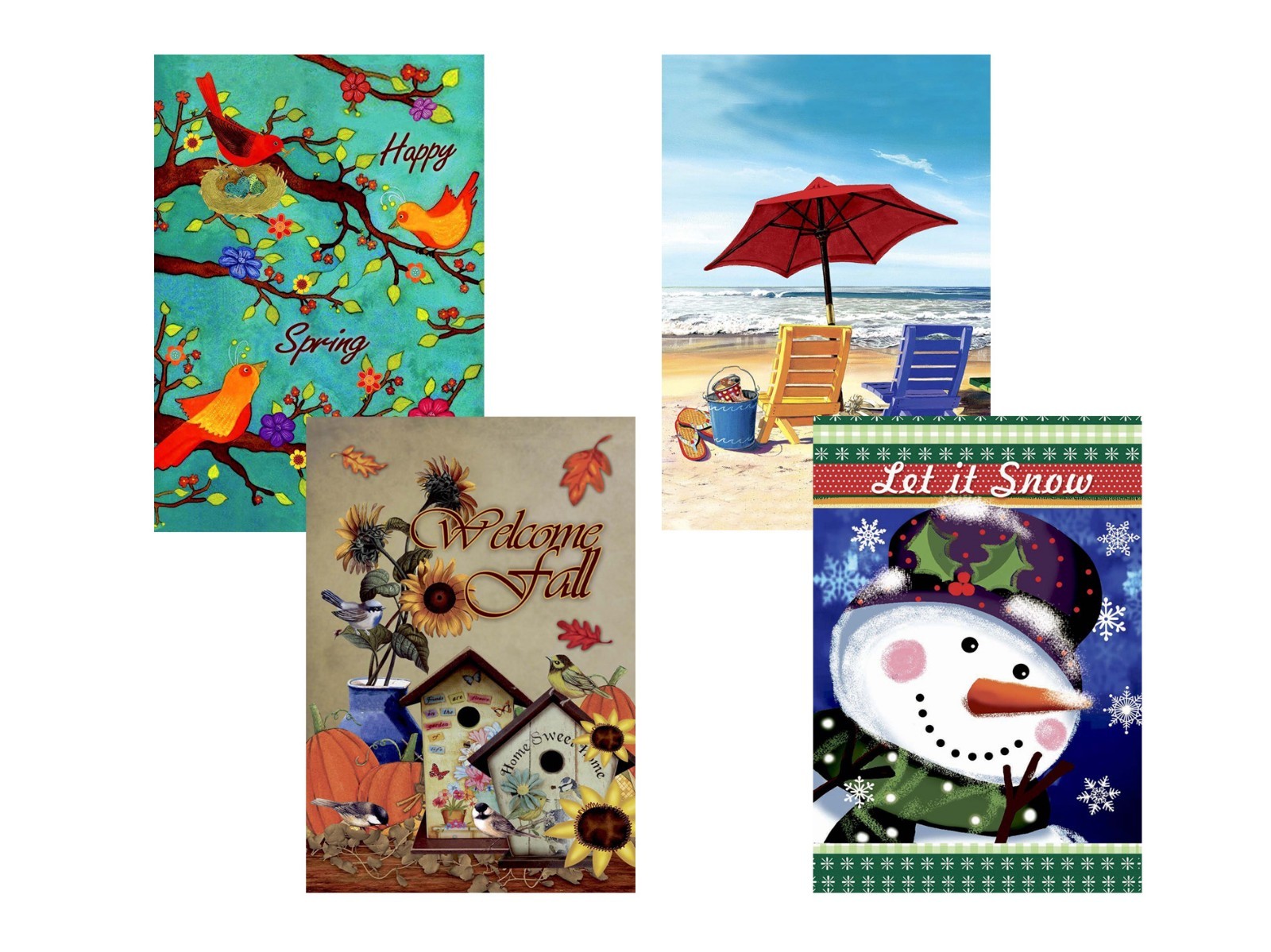 Morigins Seasonal Holiday Double Sided Garden Flags Set