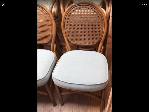 Vintage Rattan Cane 6 Chairs wicker,bamboo