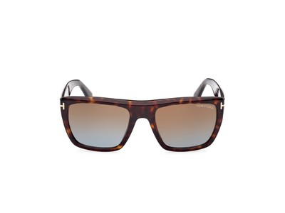 Pre-owned Tom Ford Ft1077 52f Plastic Dark Havana Gradient Brown 55 Mm Men's Sunglasses