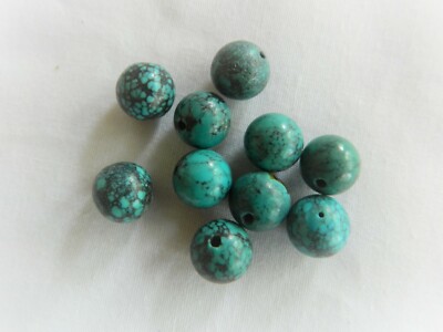 Howlite, Blue Turquoise Colour 8mm Round Beads, Strong Matrix