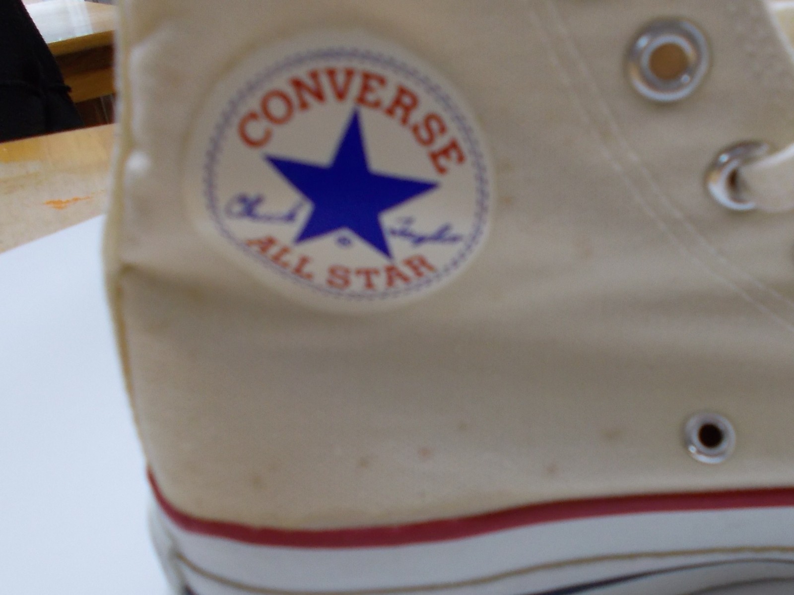 NOS CONVERSE ALL STAR CHUCK TAYLOR VINTAGE 70s MEN'S WHITE HIGH TOP  SIZE 7.5
