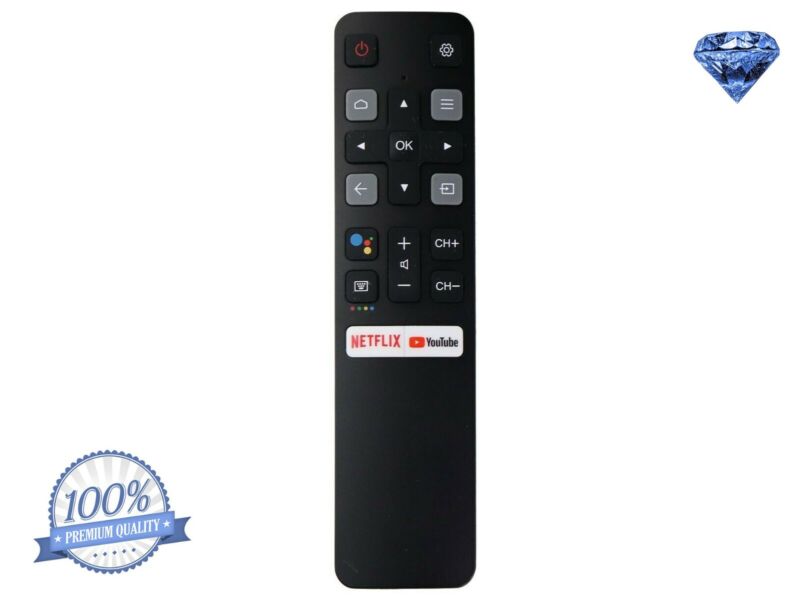 New Voice Tcl Remote Control With Netflix And Youtube Keys - Black (rc802v Fnr1)