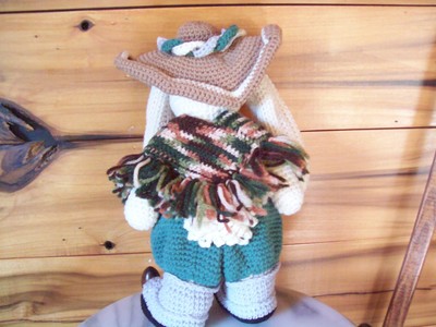 crochet 16 in long eared Rabbit animal toy in poncho+sombrero